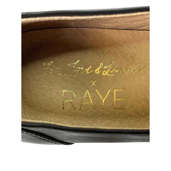 For Love & Lemons x Raye Harper Leather Ankle Strap Heel Black Sz 36 - Picture 8 of 8